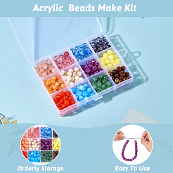 360шт 12 цвета имитация нефрита акриловые бусины&nbsp;MACR-TA0001-71