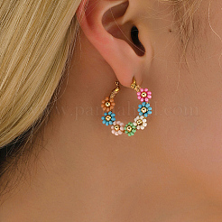 Серьги-кольца из нержавеющей стали 201&nbsp;IF8557-02