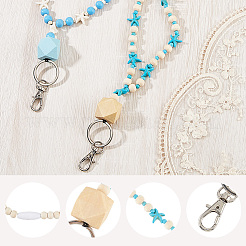 2 шт. 2-цветные цепочки из бусин из дерева&nbsp;HJEW-SC00163