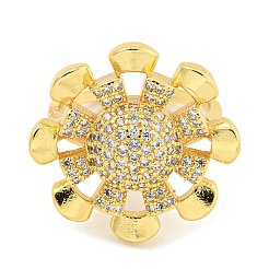 Открытое кольцо-манжета с прозрачным кубическим цирконием для шлема&nbsp;RJEW-L121-026G