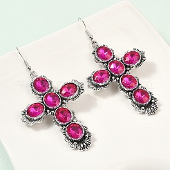 Серьги-подвески из сплава стекла для женщин&nbsp;EJEW-U053-03AS-02