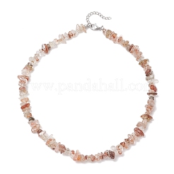 Ожерелья из натурального черного золота с рутиловым кварцем NJEW-JN05295