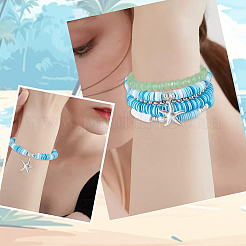 Набор для самостоятельного изготовления браслета из синтетического говлита на морскую тематику&nbsp;DIY-SC0025-02