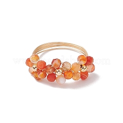 Природные сердолик кольца палец&nbsp;RJEW-TA00198-01