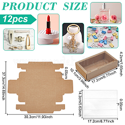 Складные креативные ящики из крафт-бумаги с прозрачным покрытием из ПВХ&nbsp;CON-WH0113-09D