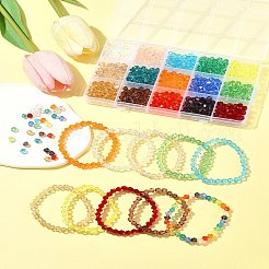 15 нитка 15 цвета прозрачные стеклянные бусины нити EGLA-FS0001-46