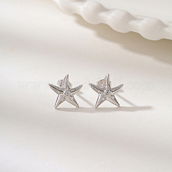 Элегантные серебряные серьги-звезды в океаническом стиле S925 для повседневной женской одежды SG2555