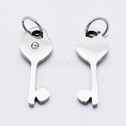 Подвески из хирургической нержавеющей стали 316 с микропаве из прозрачного кубического циркония ZIRC-J040-12P