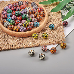 120шт 15 цвета окрашенные бусины из натурального дерева WOOD-TA0001-66
