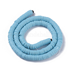 Плоские круглые бусины из глины ручной работы полимерные CLAY-R067-6.0mm-M3