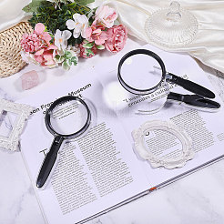 Круглое акриловое портативное увеличительное стекло с прищепкой&nbsp;AJEW-WH0673-22