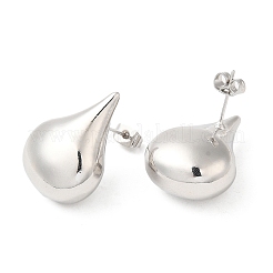 Латунные серьги-гвоздики в виде капель&nbsp;EJEW-K248-14P