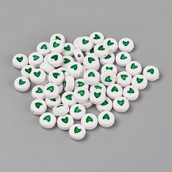 Акриловые эмалевые бусины&nbsp;OACR-WH0003-04B