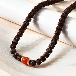 Буддийские украшения молитва 108 рудракша семена мала бусины ожерелья NJEW-M102-01