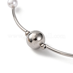 Стойки из латуни и АБС-пластика жемчужные бусины круглые цепочки для женщин NJEW-C059-08P