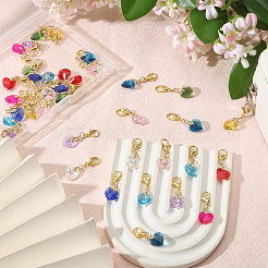 40 шт. 10 стиля романтических идей ко Дню святого Валентина стеклянные подвески украшения&nbsp;HJEW-MA00041