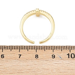 Латунные микро проложить манжеты кольца кубического циркония KK-H093-19G