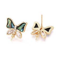 Латунные серьги-гвоздики из циркония KK-T079-43G