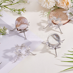 Держатели хрустальных шаров из сплава стрекозы&nbsp;DJEW-WH0103-009