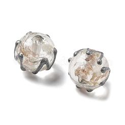 Светящиеся бусины лэмпворк из золота и песка ручной работы LAMP-V001-02