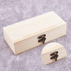 Прямоугольные незавершенные деревянные ящики для хранения поделок CON-WH0095-57