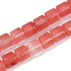 Вишневого кварца стеклянные бусы пряди G-G275-D03-10x10mm