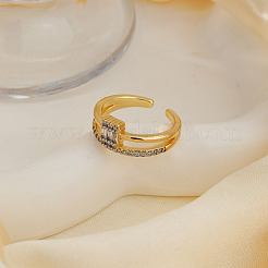 Латунные кольца из манжеты с прозрачным цирконием&nbsp;RC6141-3