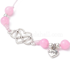 Браслеты из плетеных бусин из натурального окрашенного белого нефрита&nbsp;BJEW-JB09823-05