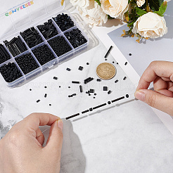 100 г набор из двух видов матовых непрозрачных стеклянных бусин&nbsp;SEED-GO0001-11D