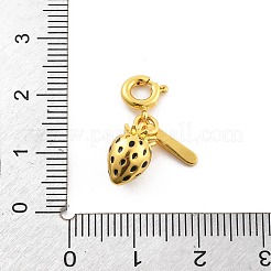 Латунная эмалевая подвеска с фруктами HJEW-P020-01B-G