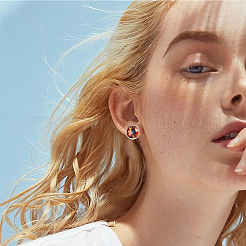 50 шт. плоские круглые серьги-гвоздики из нержавеющей стали 304 STAS-BBC0005-84D