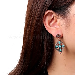 Синтетические бирюзовые серьги&nbsp;EJEW-C178-06B