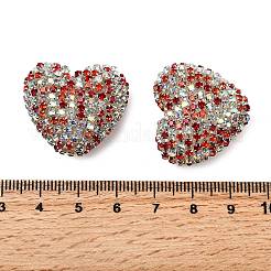 Сверкающие акриловые бусины в форме сердца с украшением из страз&nbsp;LS-OACR-NH0001-02B-01