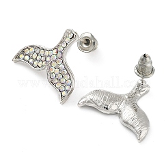 Серьги-гвоздики из сплава со стразами и 925 булавкой из стерлингового серебра&nbsp;EJEW-E146-11P