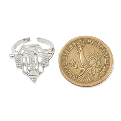 Латунные микропаве прозрачные кубические цирконии открытые манжеты кольца для женщин мужчин KK-B124-12P