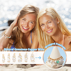 12 шт. подвески из натуральной кварцевой медной проволоки с кристаллами&nbsp;PALLOY-FG0001-02A