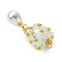 Подвески-слезинки из стеклянных бусин PALLOY-MZ00516