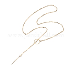 2 шт. 2 цвета 304 нержавеющая сталь и латунный кабель цепь лариат ожерелья наборы NJEW-JN05147