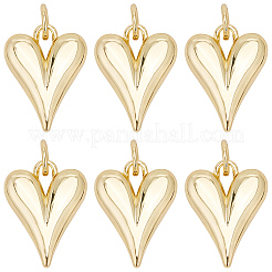 10 шт. латунные подвески в форме сердца&nbsp;KK-BBC0021-64