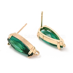 K9 стеклянные серьги-гвоздики в форме капли KK-E071-25KCG-03