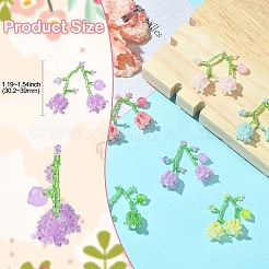 6 шт. подвески в виде ландышей из двухцветного стеклянного бисера ручной работы&nbsp;SEED-CJ0001-25