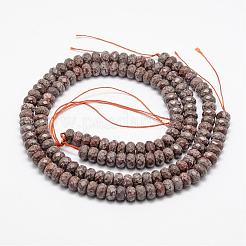 Граненые натуральные коричневые снежинки обсидиан рондель бусины нити G-K090-06