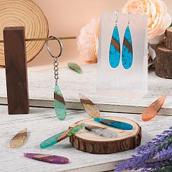 12шт 6 цвета прозрачной смолы и орехового дерева большие подвески&nbsp;RESI-TA0002-73