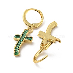 Серьги с подвесками из латуни с покрытием из настоящего 18-каратного золота EJEW-A033-02G-02