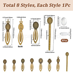 8 шт. 8 стиля закладки из цинкового сплава в форме кабошона&nbsp;FIND-SC0015-24