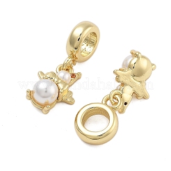 Стойка покрытие латунь оранжевый кубический цирконий европейские подвески-шармы KK-Q006-61G