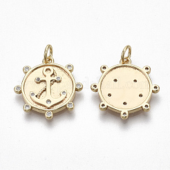 Латунные микропаве прозрачные подвески с фианитом&nbsp;KK-S356-020G-NF