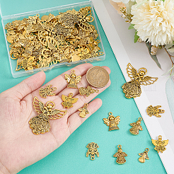 60 шт. 6 подвески из сплава в тибетском стиле с ангелом&nbsp;TIBEP-PH0001-65