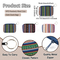 6 шт. кошельки из хлопчатобумажной ткани в полоску в стиле бохо&nbsp;ABAG-TA0001-83