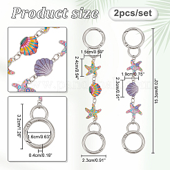 Удлинители ремешка из эмали из сплава ракушек и морских звезд&nbsp;AJEW-AB00078-01